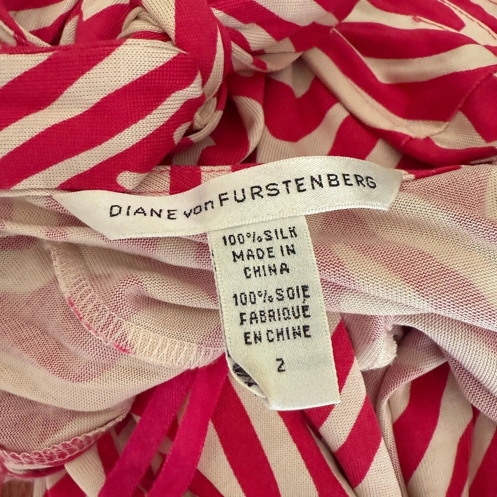 Diane Von Furstenberg KYANNE 100% Silk Wrap Halter Dress Zebra Print sz 2 - Image 6