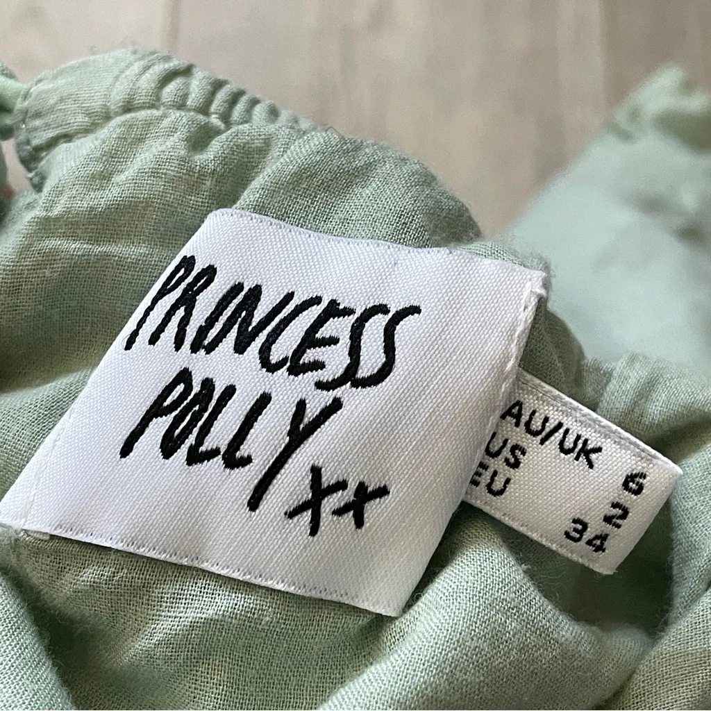 Princess Polly Dress linen empress of love mini womens Green (size 2) coquette - Image 2