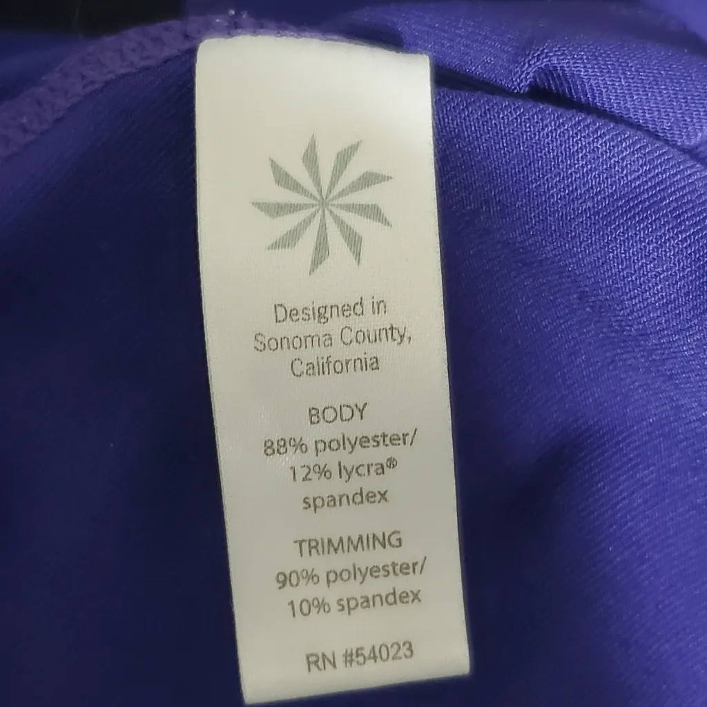 Athleta Relay Black Purple Stripe Legging Pants Mesh Reflective. Size XS‎ - Image 9