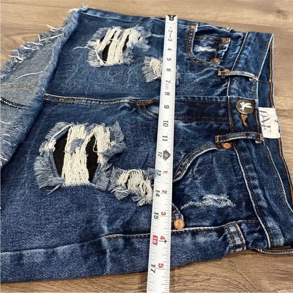 One Teaspoon Junkyard Distressed Blue Jean Skirt Size‎ 25 - Image 11