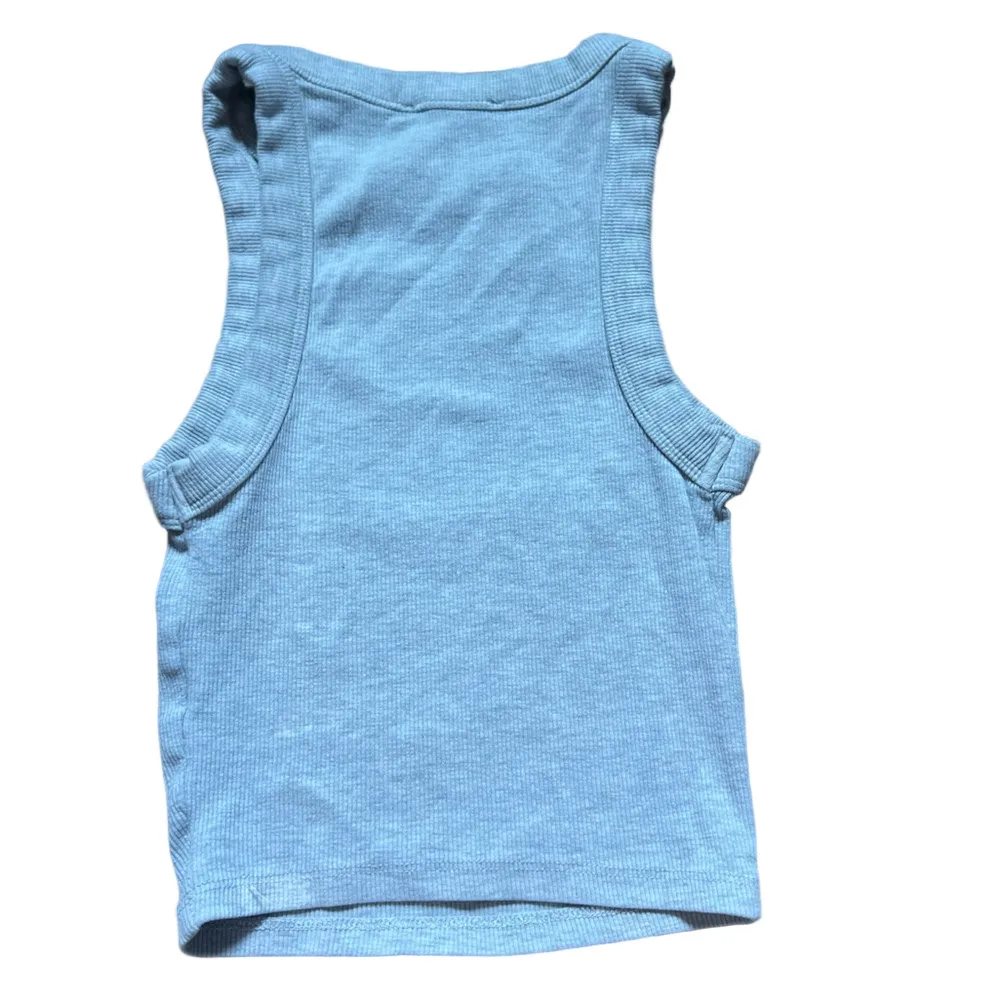 Bershka Light Gray Ribbed Tank Top - Image 2