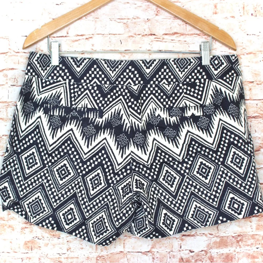 J. Crew | Black/Cream Aztec Boho Patterned Chino Shorts - Image 4