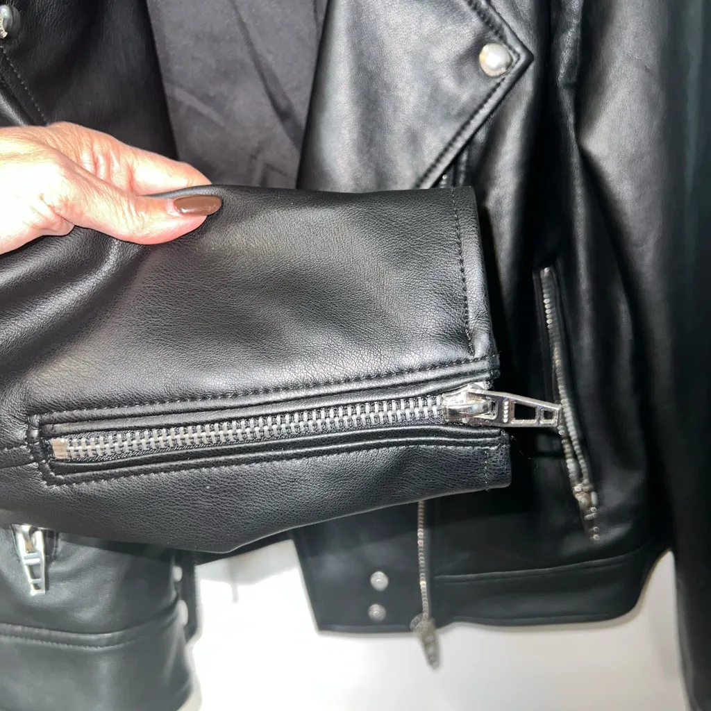 Blank NYC Good Vibes Faux Leather Moto Jacket Size XL NWOT - Image 9