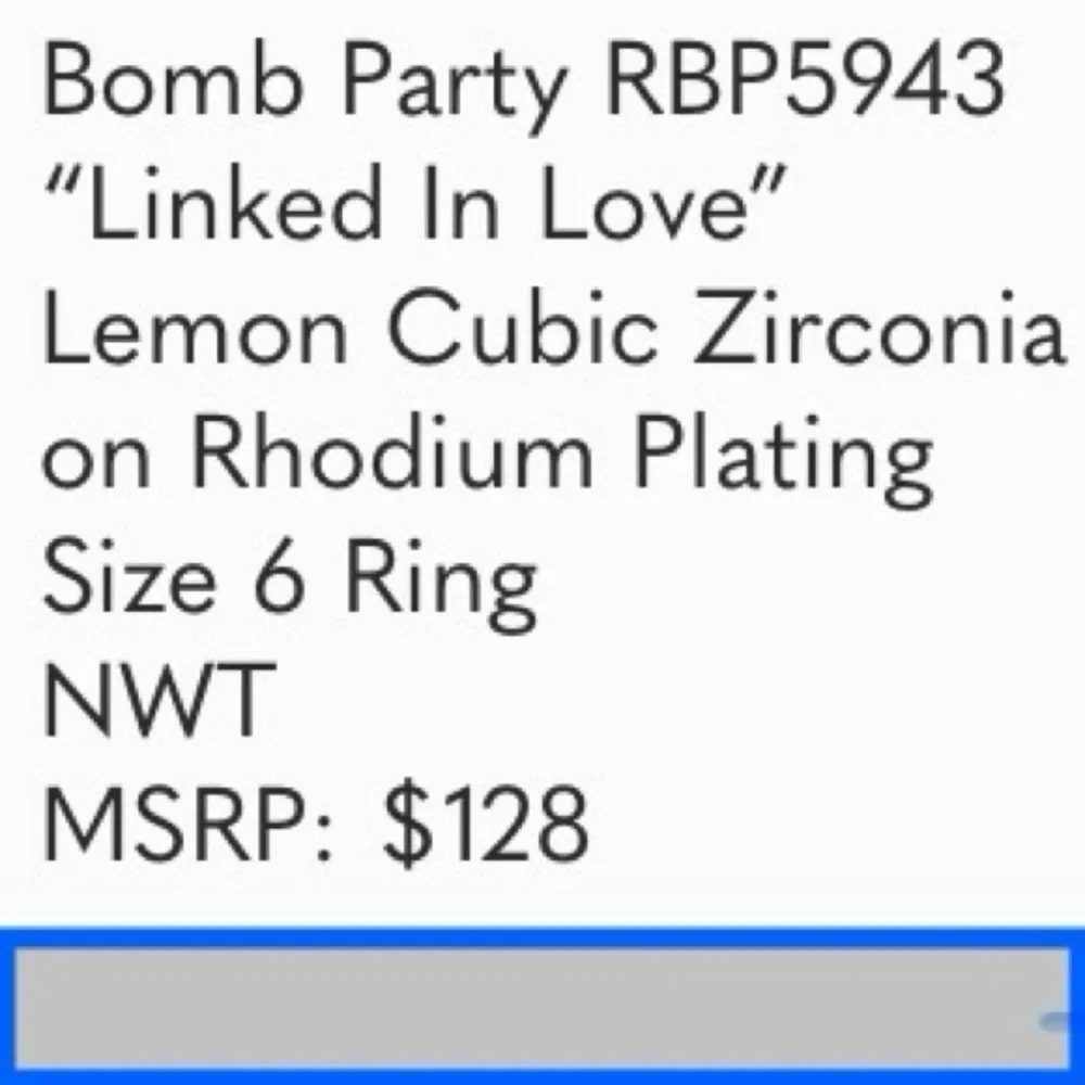 ⭐️Bomb Party RBP5943 “Linked In Love” Cubic Zirconia on Rhodium Size 6 Ring NWT - Image 6