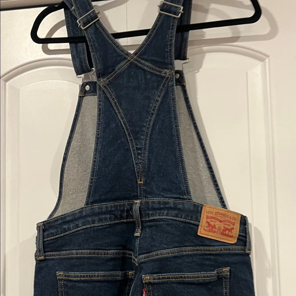 Levi's dark blue‎ skinny Denim Overalls medium - Image 7