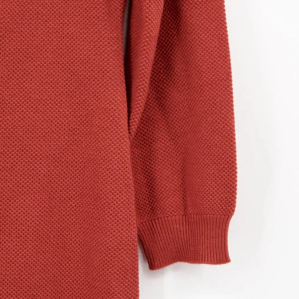 New Jack by BB Dakota After Midnight Mini Dress Burnt Orange Waffle Knit Large - Image 3