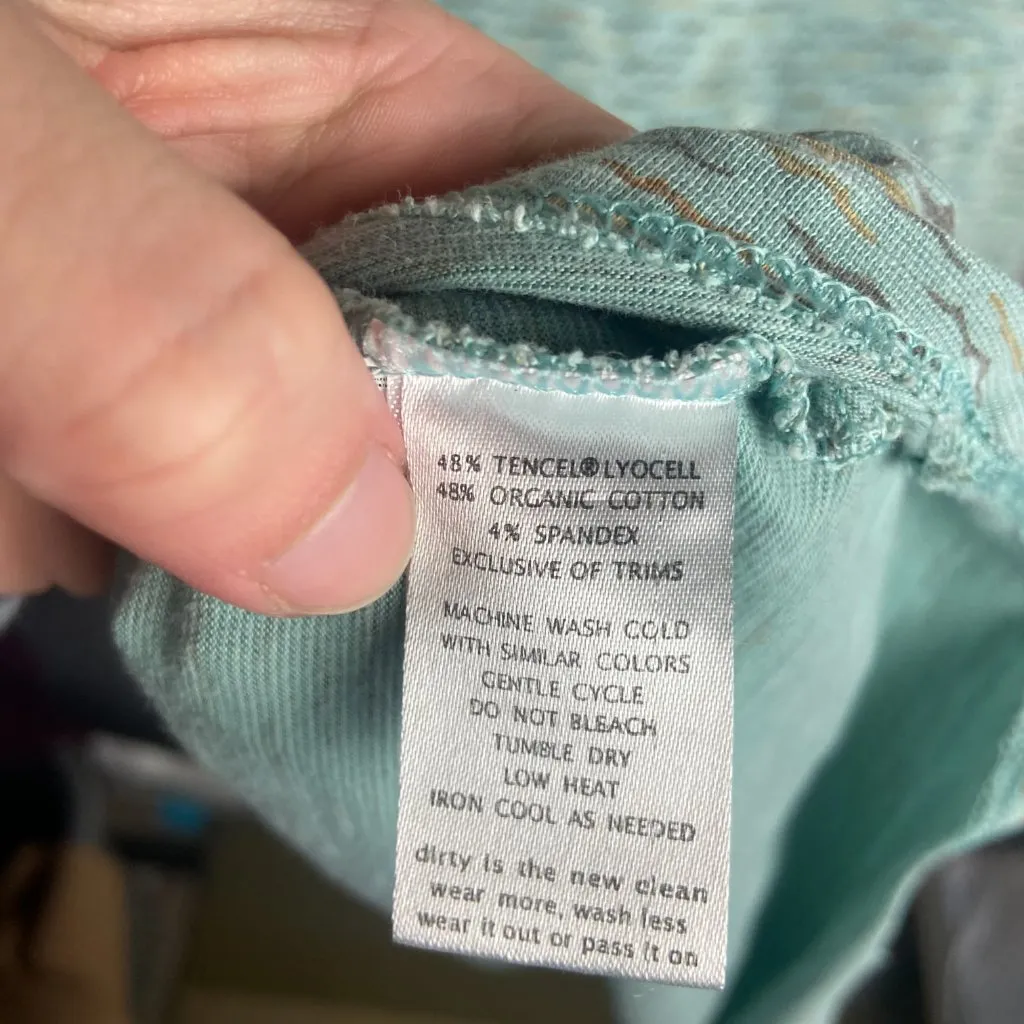 Toad and Co Size L Tamaya Dos 3/4 Sleeve Tunic Top Organic Cotton Casual Blue Size L - Image 6