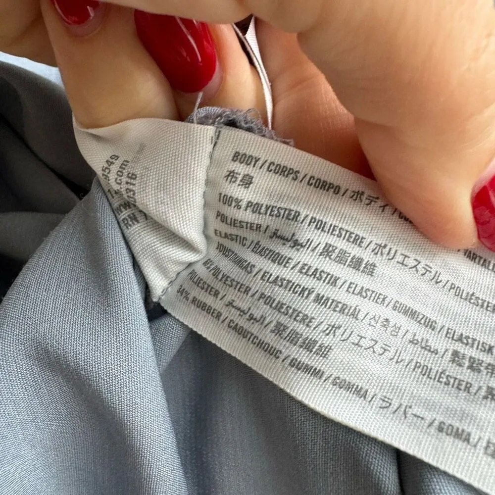 Abercrombie & Fitch Blue Cinch Balloon Sleeve Peasant Popover Blouse Size XS - Image 6