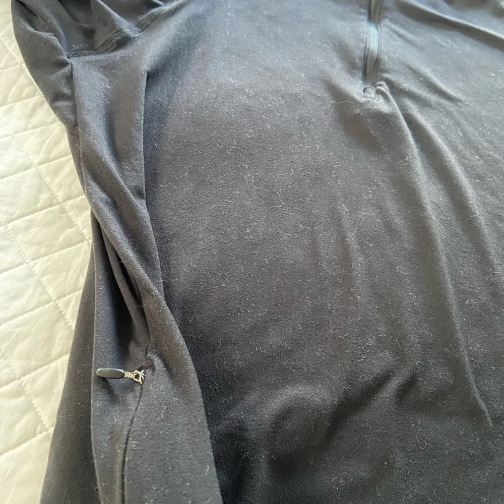 Kyodan Athletic Long Sleeve Knit 3/4 Zip Shirt Black Right Side Pocket Size P/S - Image 8