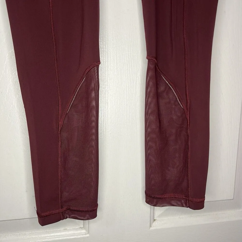 Lululemon Legging Women's Size 8 Maroon Red Fast Free High-Rise Crop 23" Mesh - Image 6