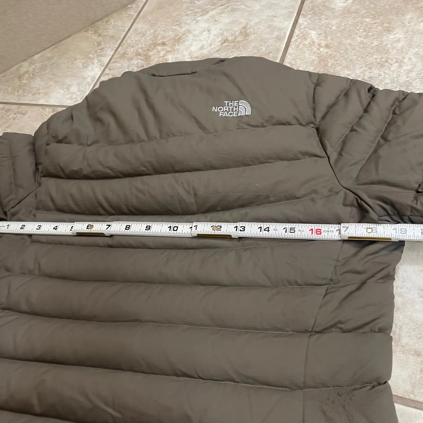 The North Face 700 Pro Down Puffer Jacket Women's Taupe aconcagua Warm Coat Sz M - Image 7