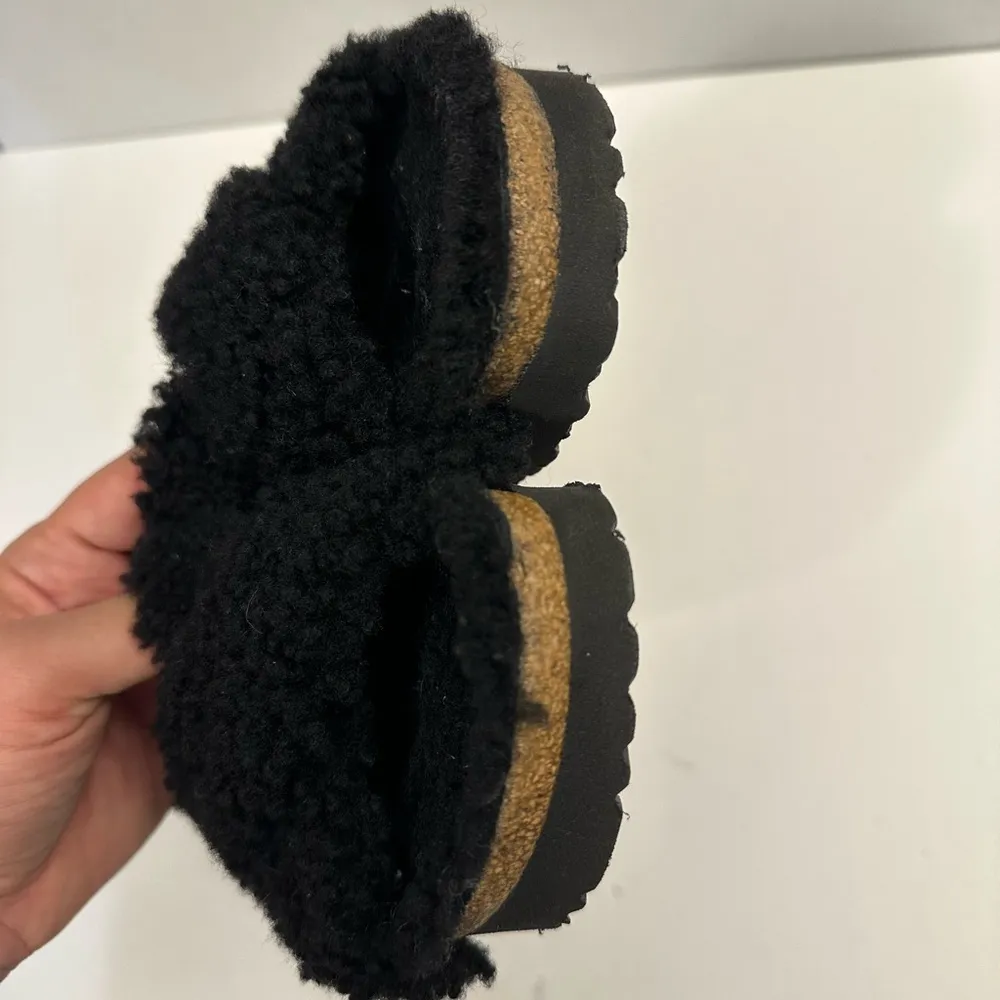 Birkenstock Papillio Daytona Shearling Teddy Platform Two-Strap Sandal Size 38 - Image 9