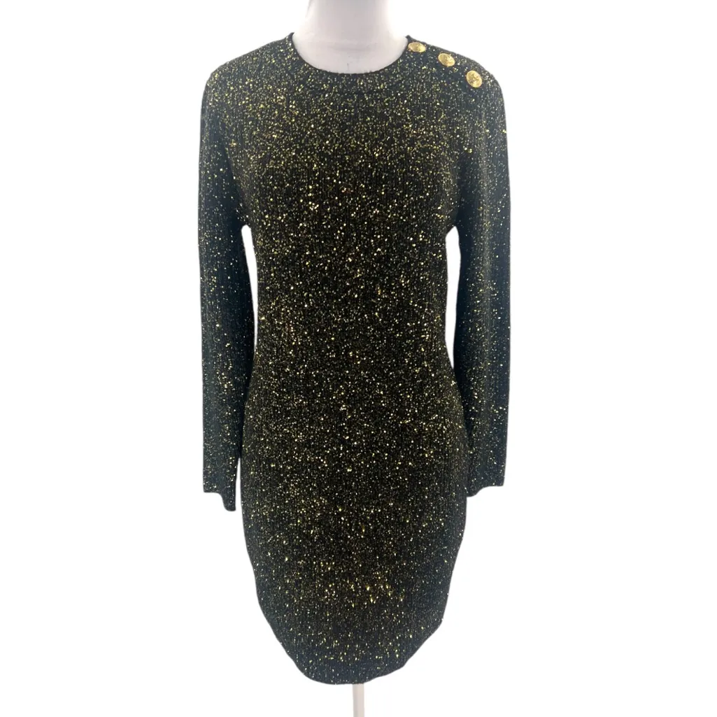 L'AGENCE Cherry Sequin Knit Long-Sleeve Minidress - Image 6
