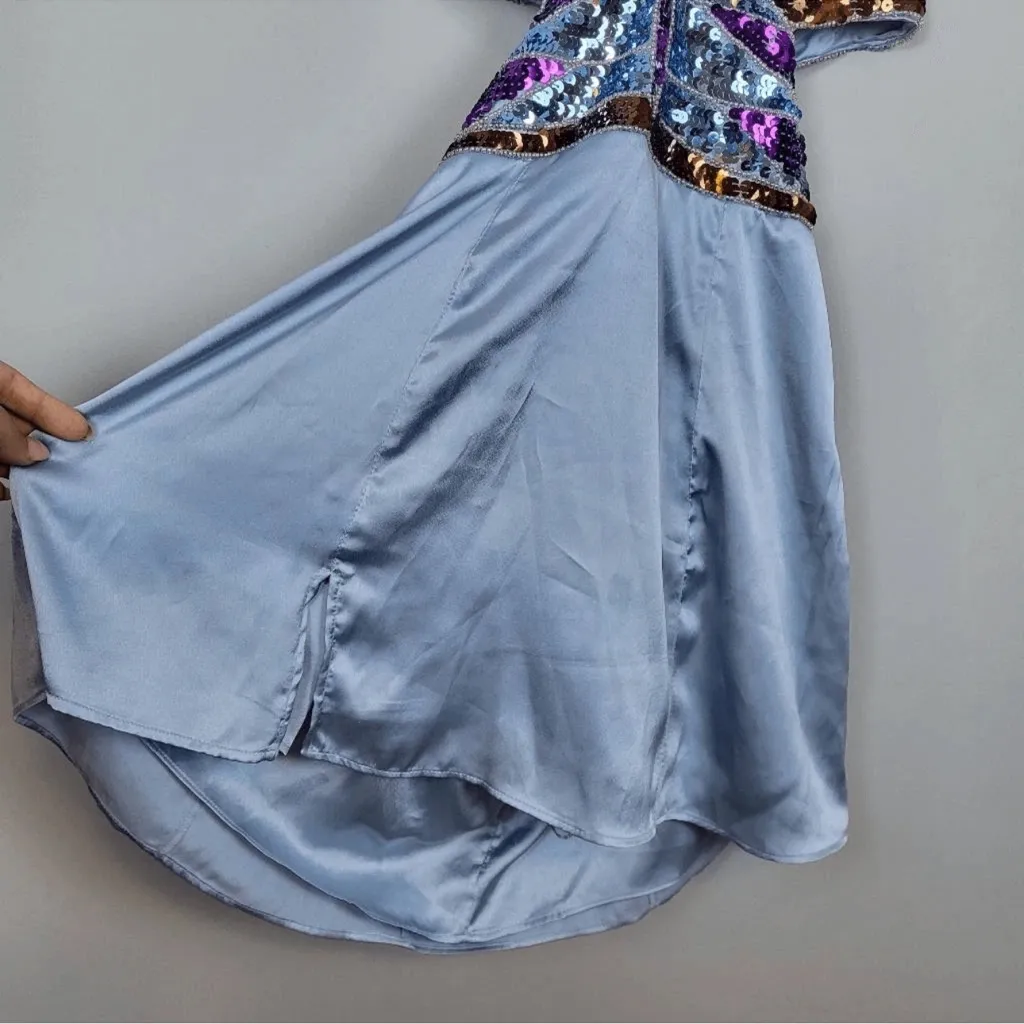 NWOT Urban Outfitters Monarch Butterfly Sequin Strappy Satin Mini Dress Size XS - Image 10