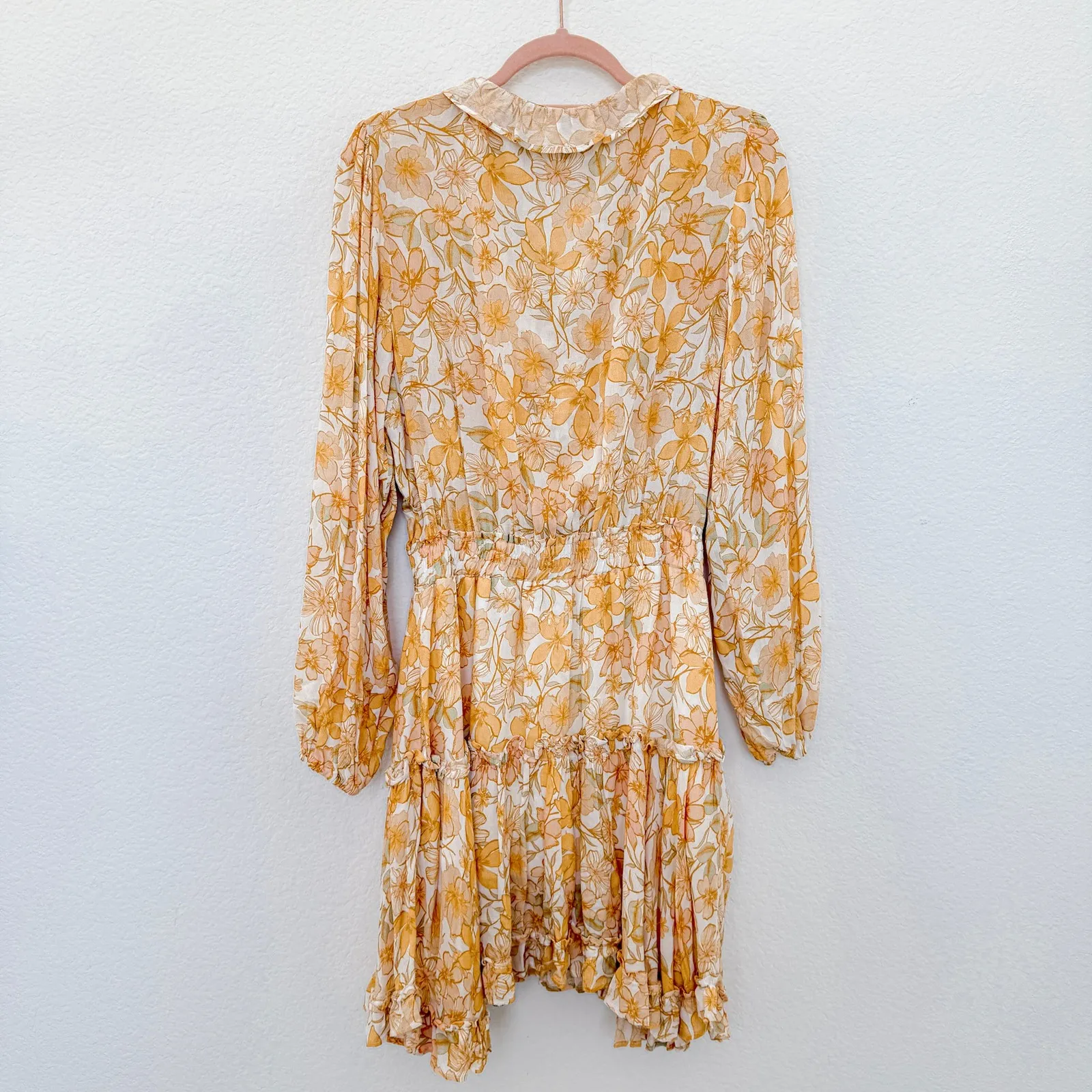 Dear John Womens Dress Size S Floral Long Sleeve Ruffle Boho Cottage Romantic‎ - Image 7