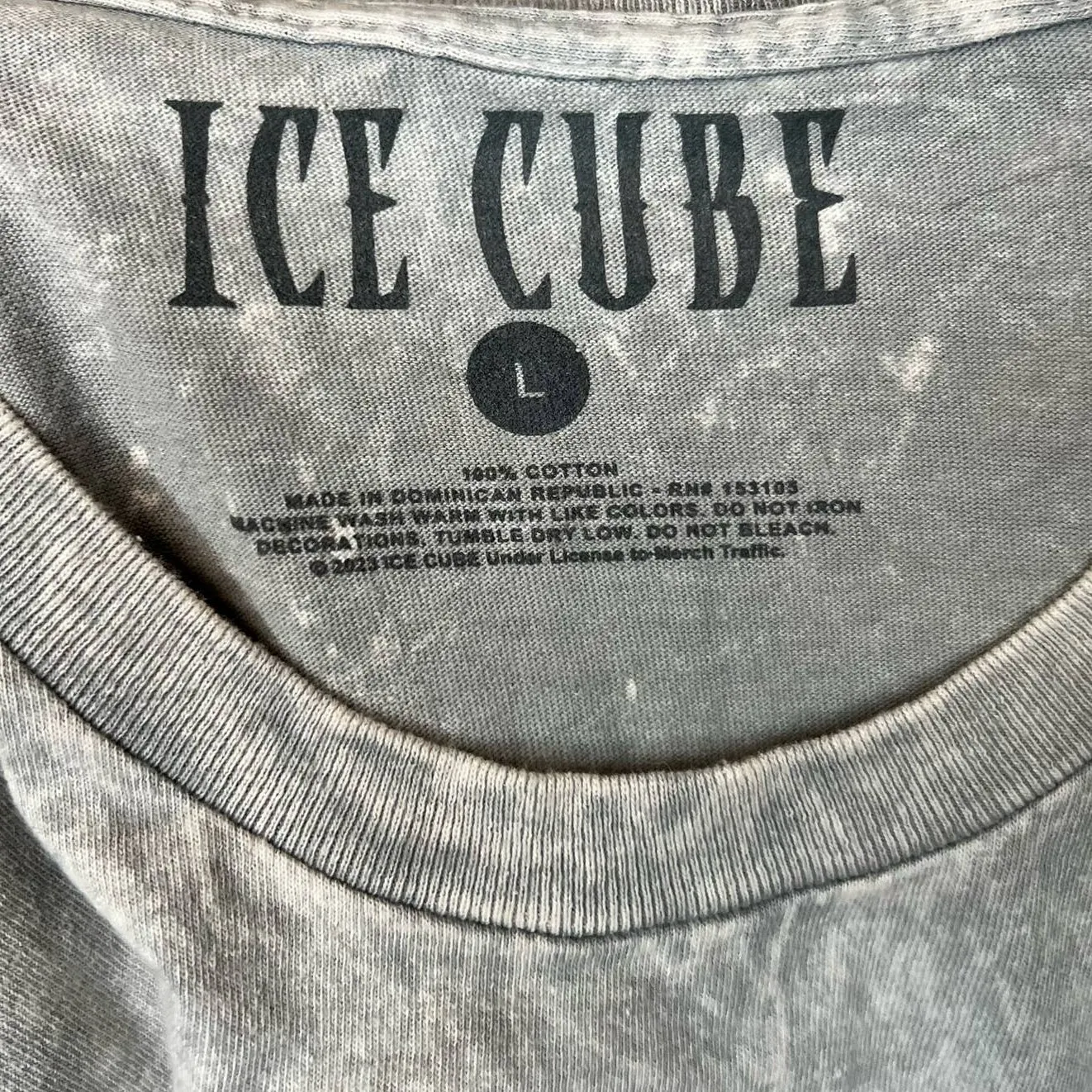 Ice Cube Grey Band Tee L Graphic Short Sleeve Licensed Casual Cotton Unisex Gray Size L - Image 4