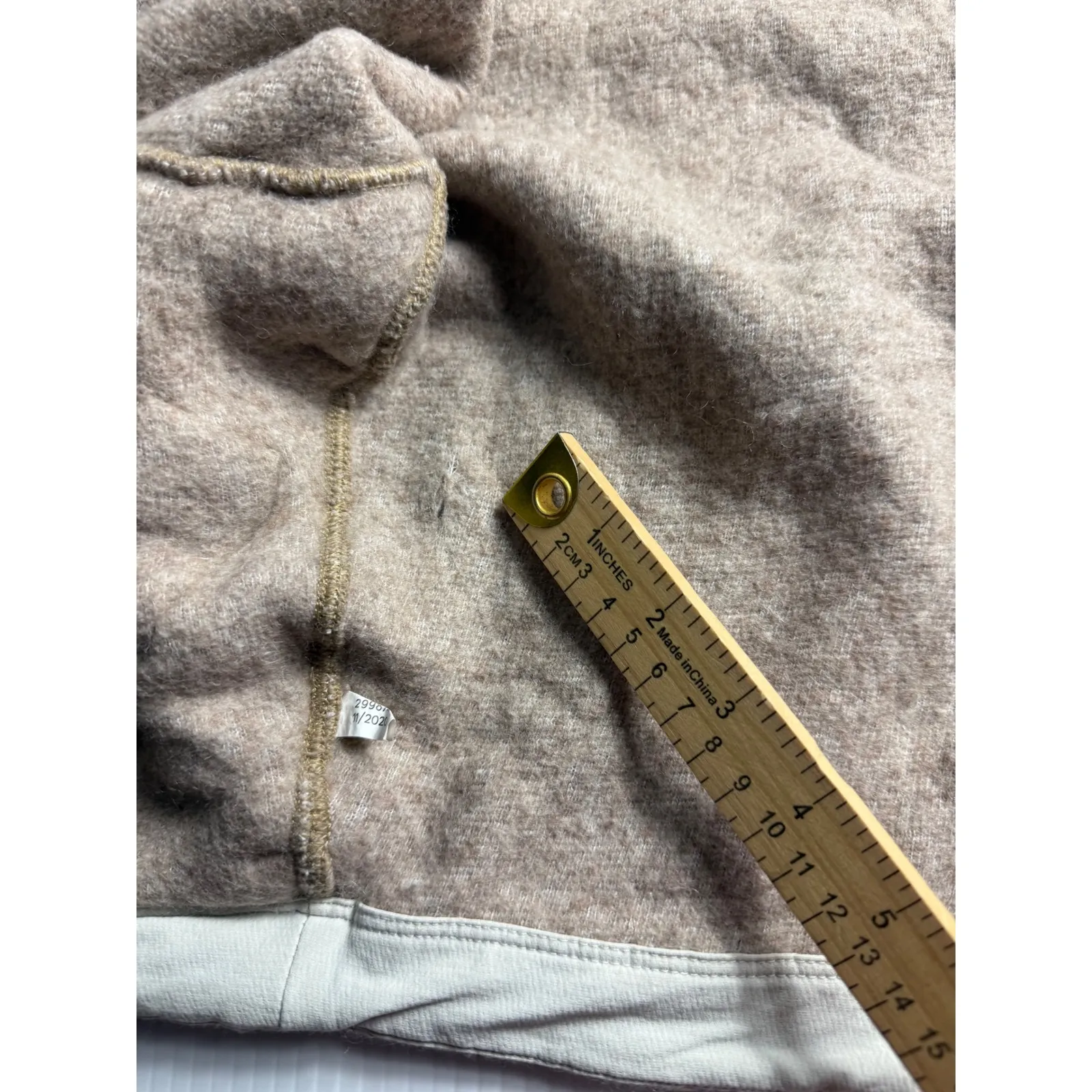 Outdoor Voices Colorblock Fleece‎ Jacket Button Up Teddy Bear Coat M Beige Pink - Image 5