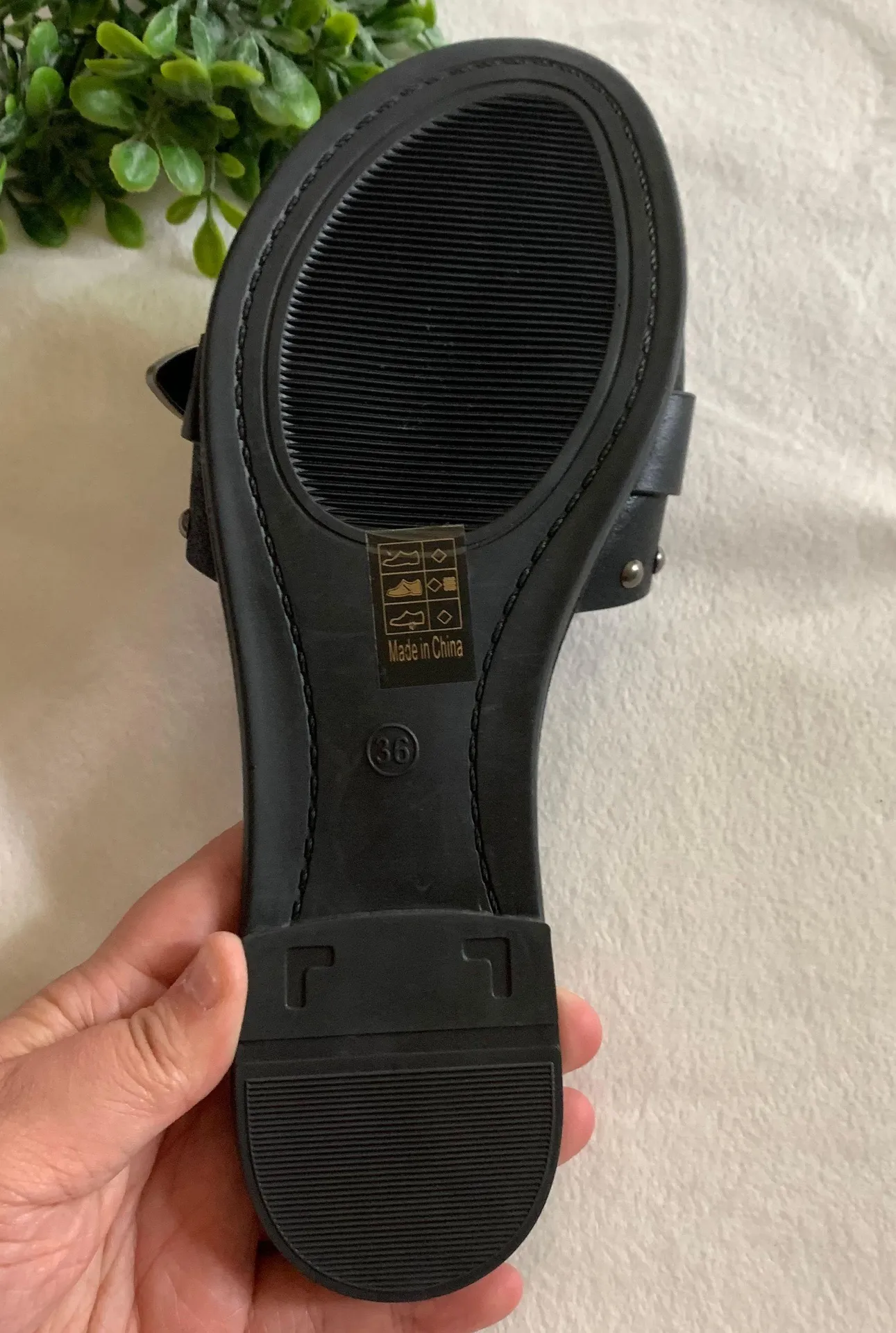 Black Buckle Sandals Size 5.5 - Image 2