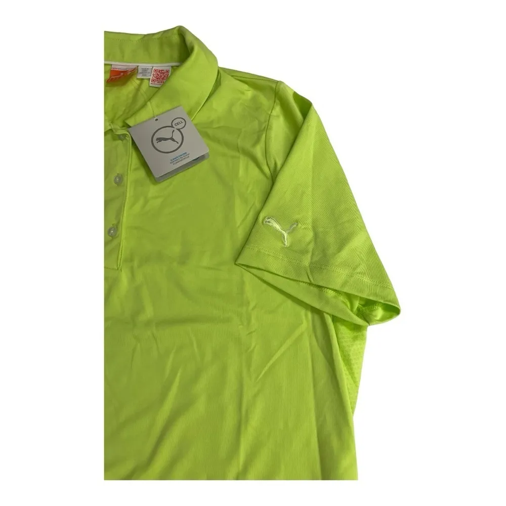 Puma Women's Golf Polo Shirt Size XL Neon Green - Image 9