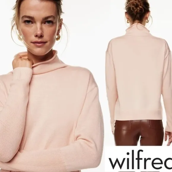 Aritzia Wilfred Cyprie Pink Turtleneck Sweater Sz XS - Image 2