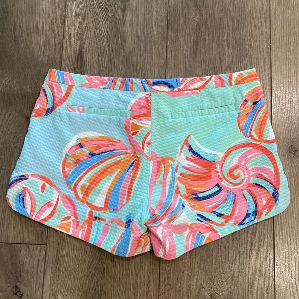 Lilly Pulitzer 3” Shell Print‎ Blue And Pink Shorts Size 0 - Image 4