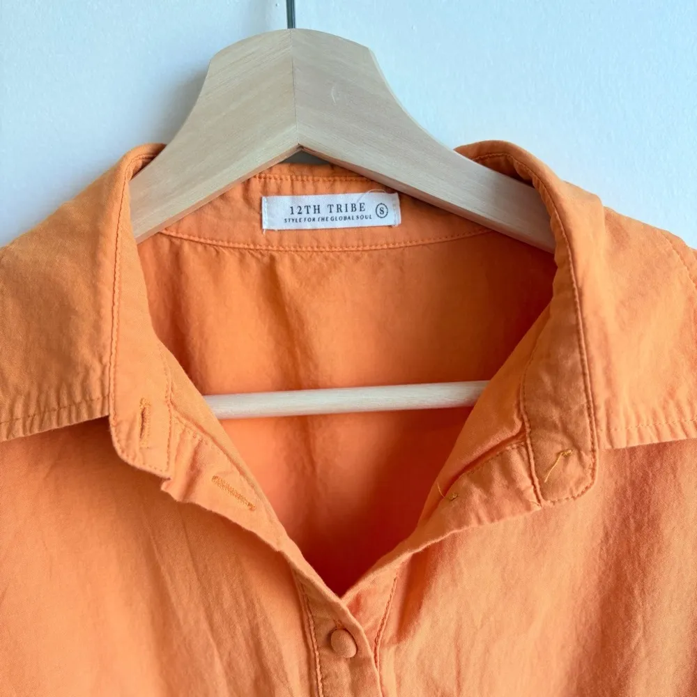 12th Tribe  orange long sleeve cotton romper size small - Image 2