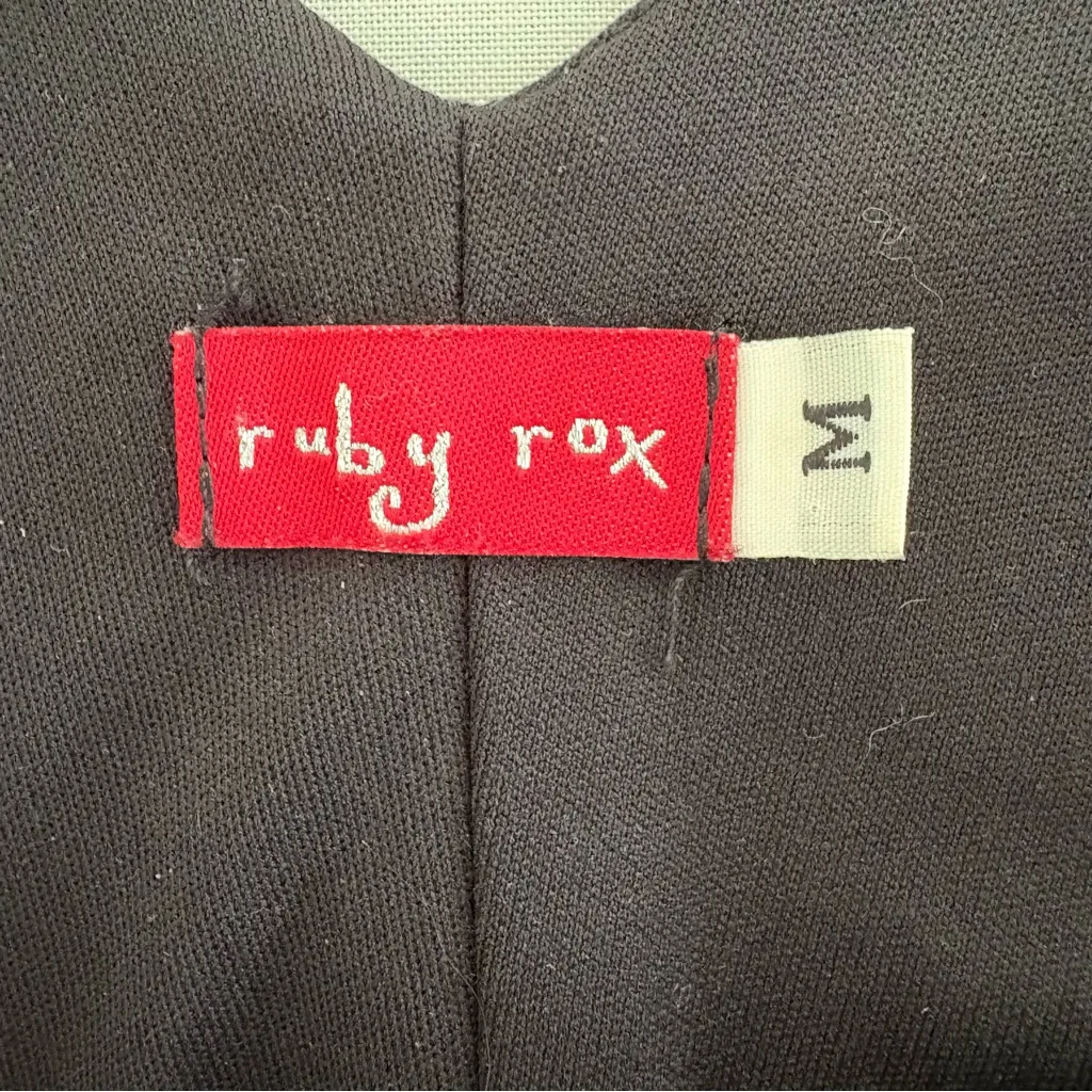 VTG 90s Whimsigoth Dark Coquette Dress M Satin Lace-up Black Floral Babydoll - Image 9