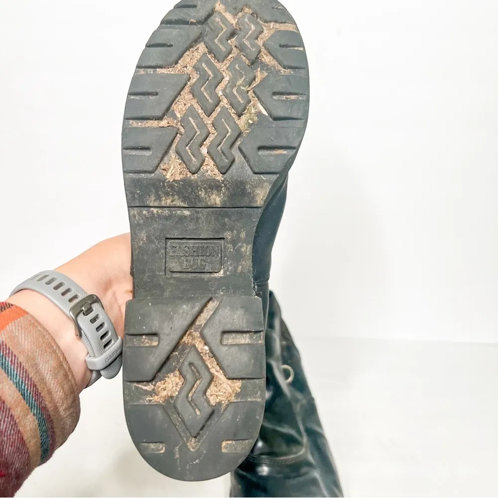 VTG Y2K Fashion Bug Chunky Dr. Martens Look Platform Heeled Black Zip Up Shoes - Image 5