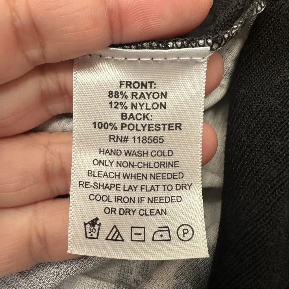 Truth + Style Cardigan Sweater Woven Pleated Back Women's Top Plus Size 2X Black - Image 11