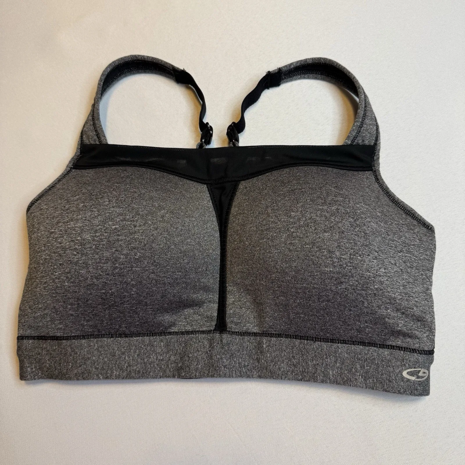 Champion‎ Sports Bra Gray and Black Sz 34DD Gym Workout Med Support Compression - Image 2