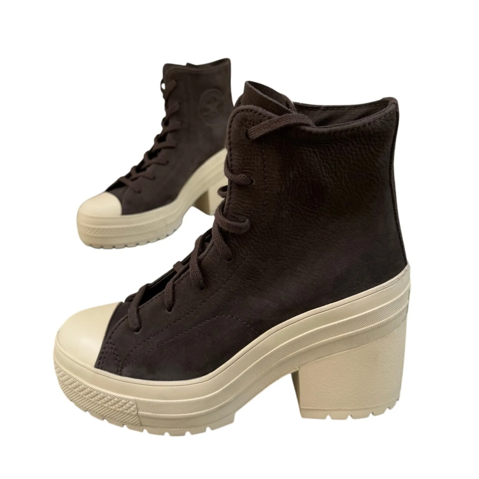 NEW Converse Chuck Taylor All Star Platform Heel Boots Nubuck Brown Women’s 8.5 - Image 6
