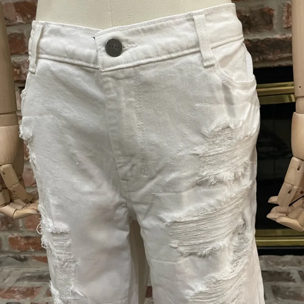 distressed high rise white bootcut ankle  jeans / 29 / EUC - Image 7