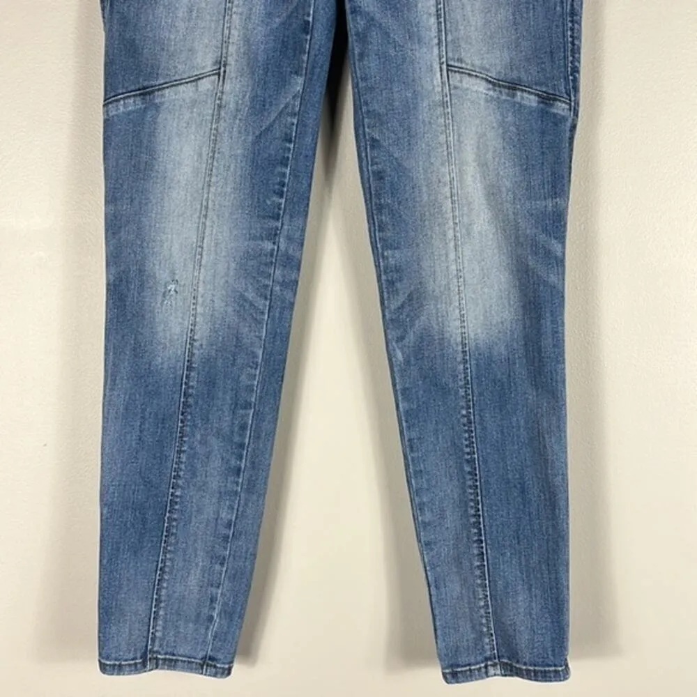 White House Black Market Skimmer Zipper Moto Low Rise Skinny Jeans - Image 5