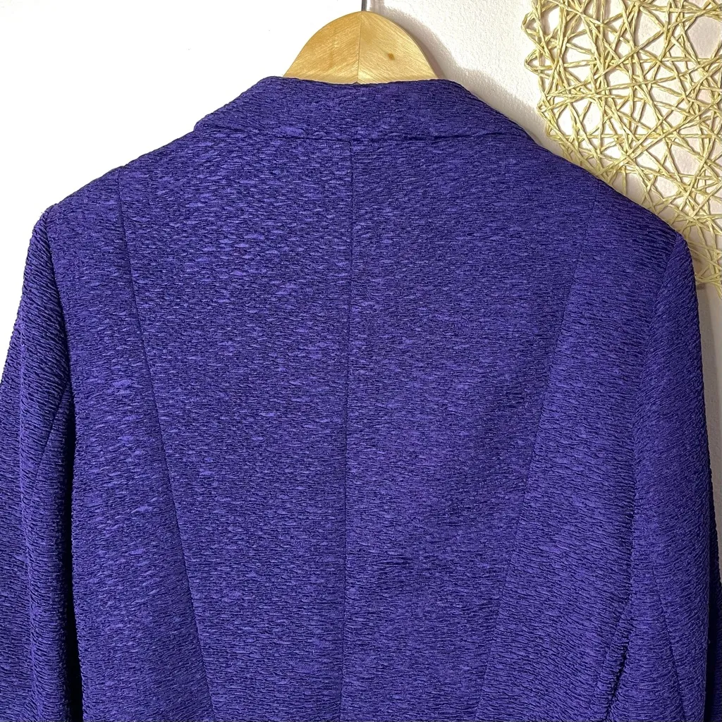 Chico's Textured Single Button Zipper Blazer Jacket (Royal Purple) - 1 (medium) - Image 6