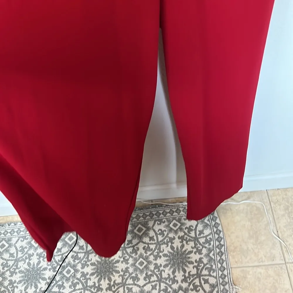 NWT BEBE Red Halter Ruffle Neck Jumpsuit sz 3x - Image 8