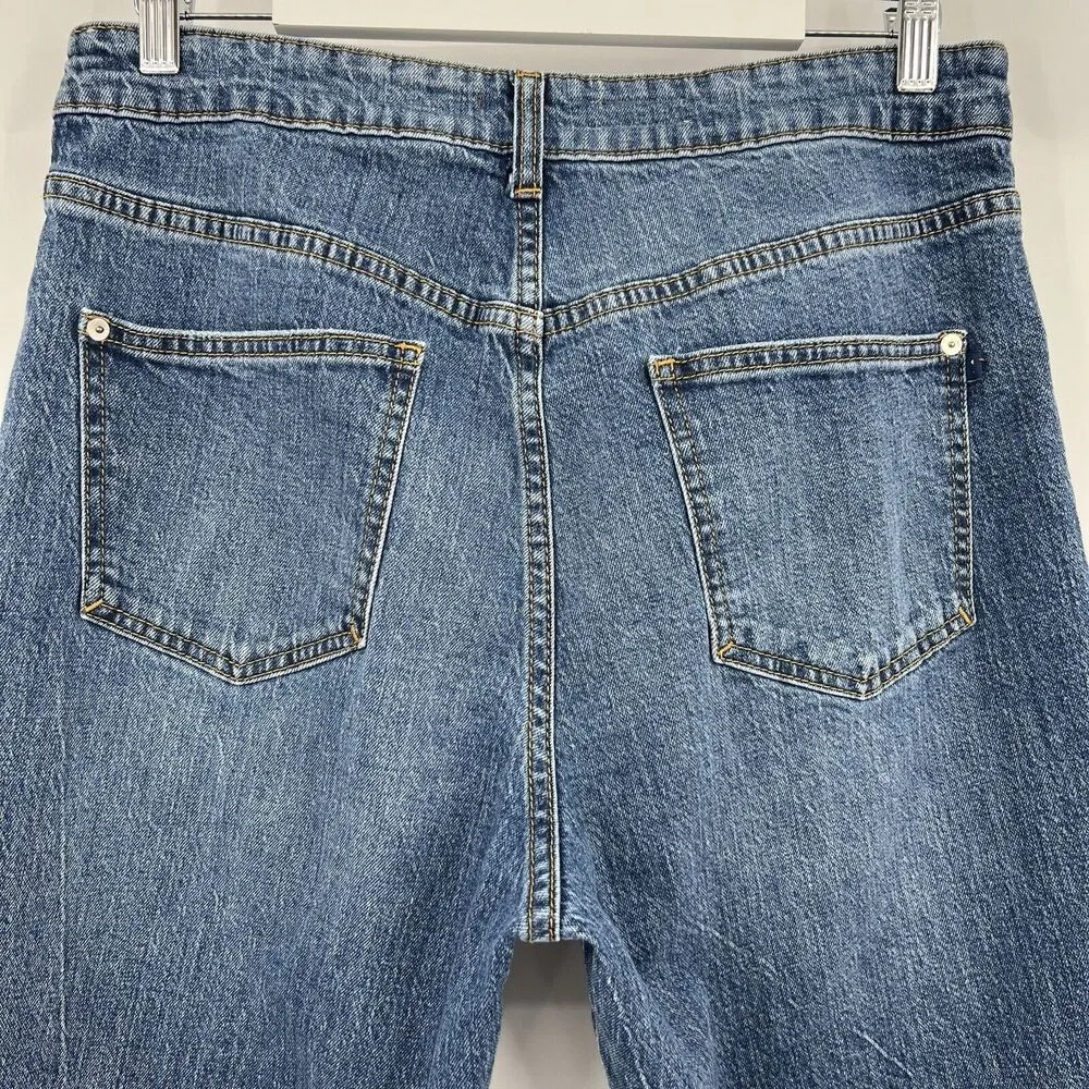 Anthropologie Pilcro The Vintage Straight Jeans Raw Hem‎ Blue Women’s Size 32 - Image 6