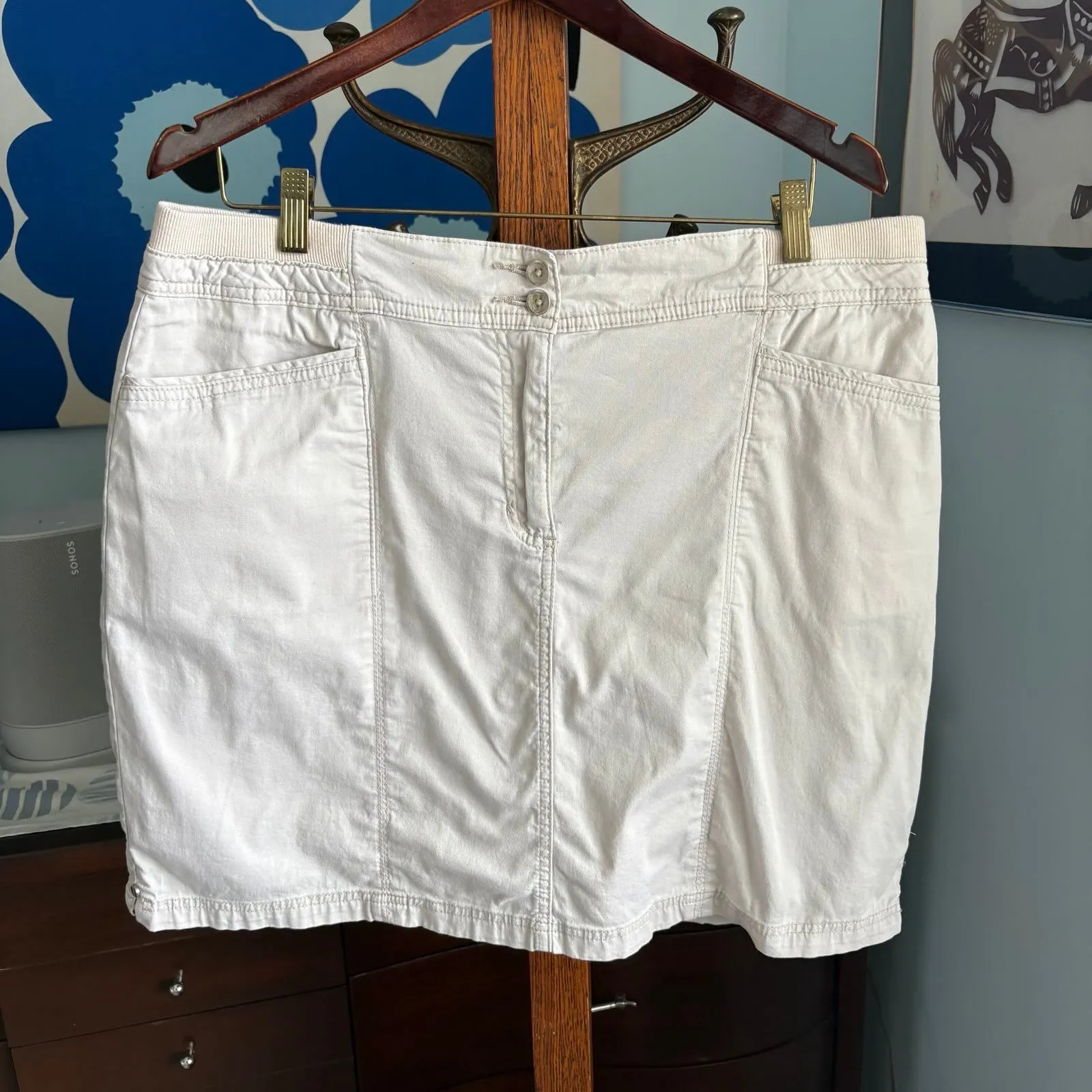 Karen Scott Khaki Utility Cotton Skort – Sporty Stretch Fit, Size 14 - Image 2