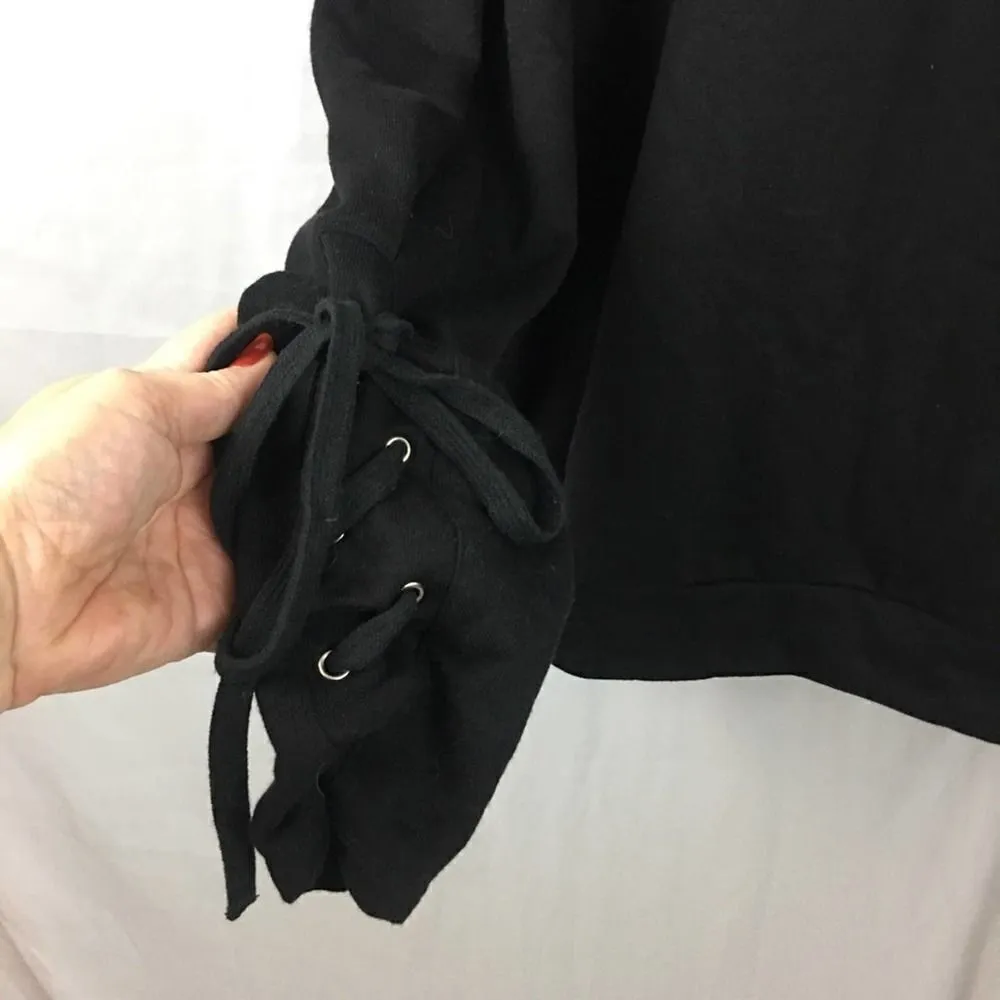 Forever 21 tie sleeve black sweatshirt 2X - Image 3