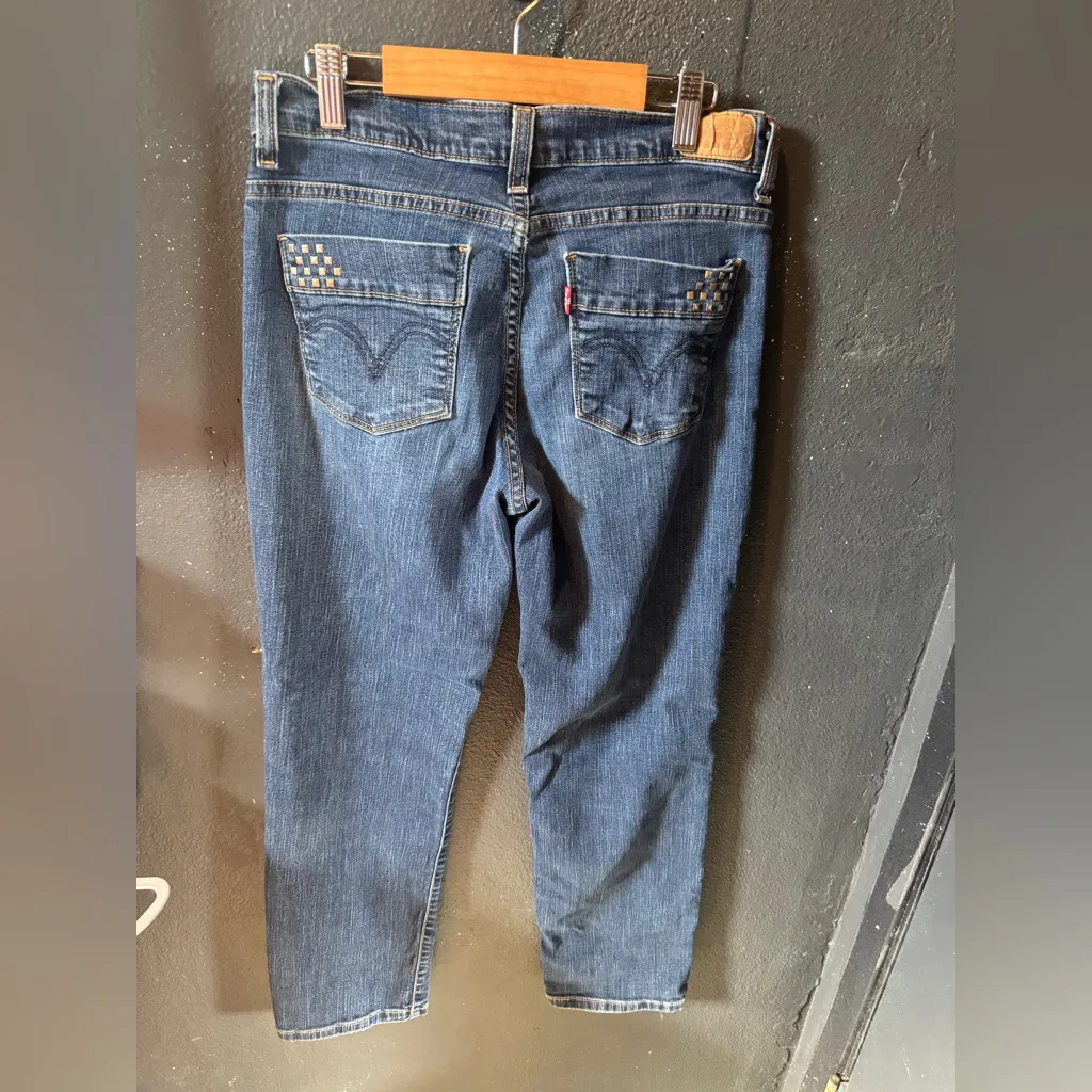 Levi's Dark Wash 512 Perfectly Slimming Straight Leg Jeans Size 8 - Image 4