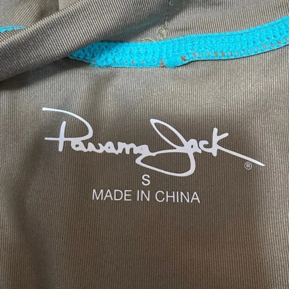 Panama Jack Women's Green Long Sleeve Colorblock Log Swim Rashguard Top Size S - Image 4