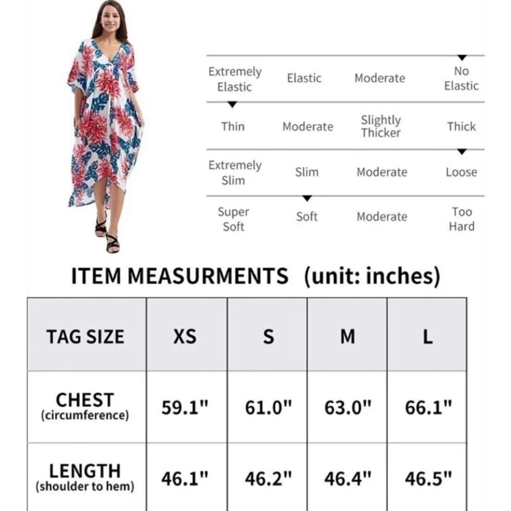 NWT Womens Yumiday Tropical Palm Flowy Airy Dress or Beach Swim Coverup - Image 3