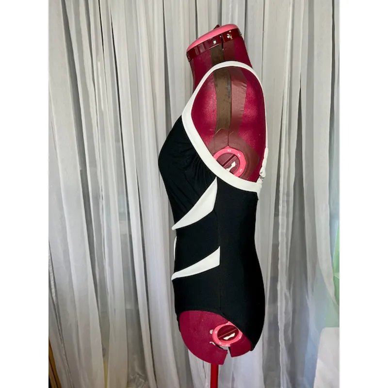 Carol Wior one piece swimsuit Vintage black white underwire - Image 5