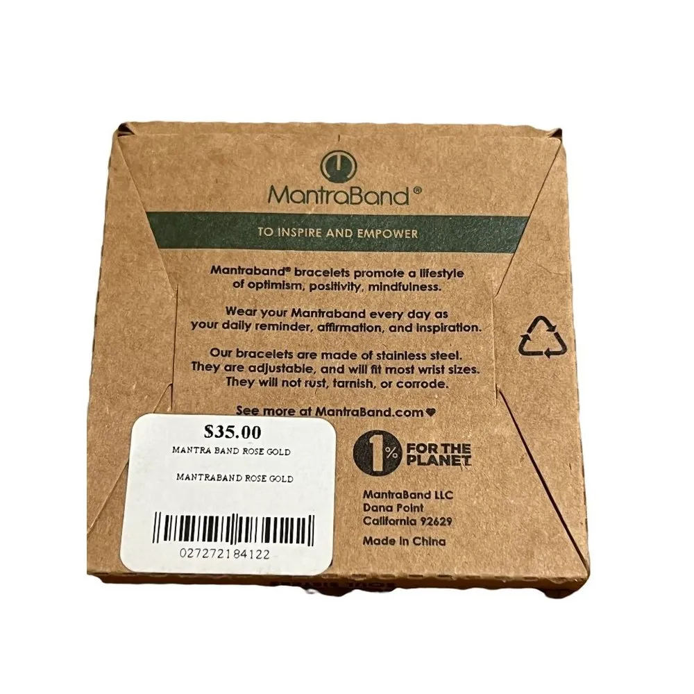 MantraBand Cuff Bracelet Soul Sisters Rose Gold Stainless Steel Adjustable NEW - Image 4