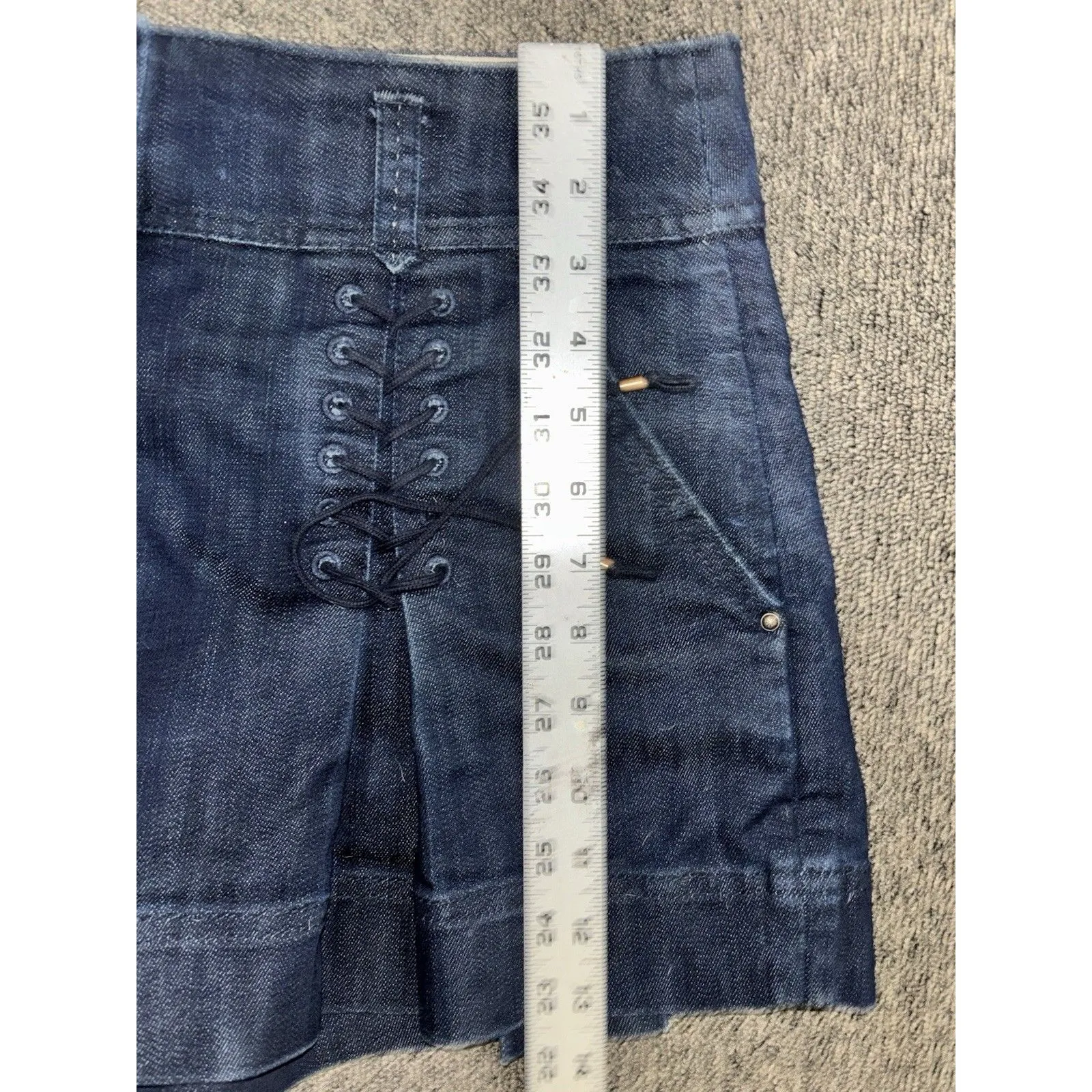 Leifsdottir Blue Denim Cotton Front Lace - Image 9