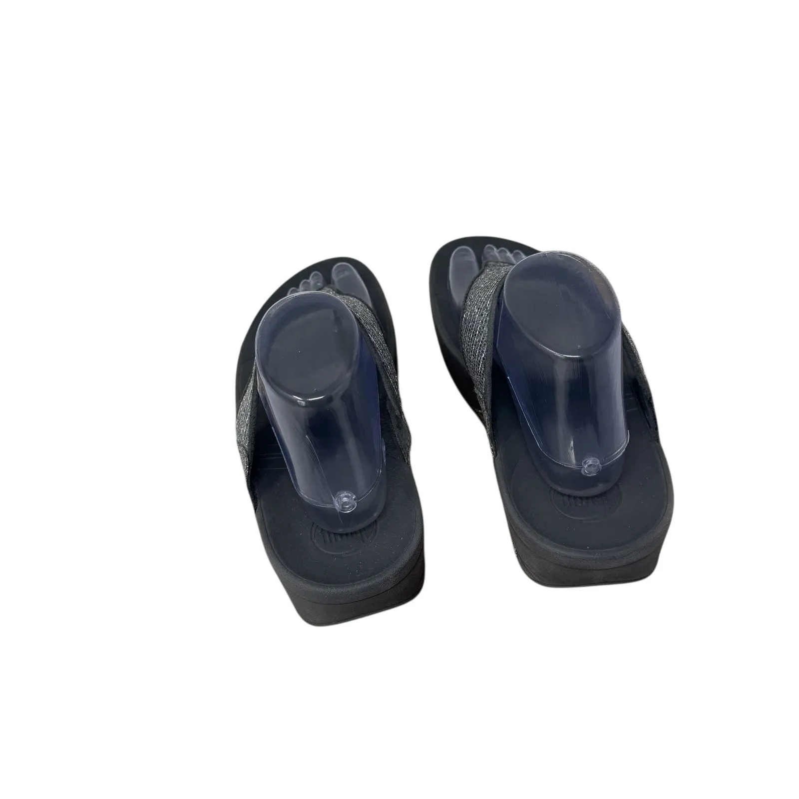 FitFlop Lulu Superglitz Silver Flip Flop Thong Sandals Summer Vacation Womens 10 - Image 3