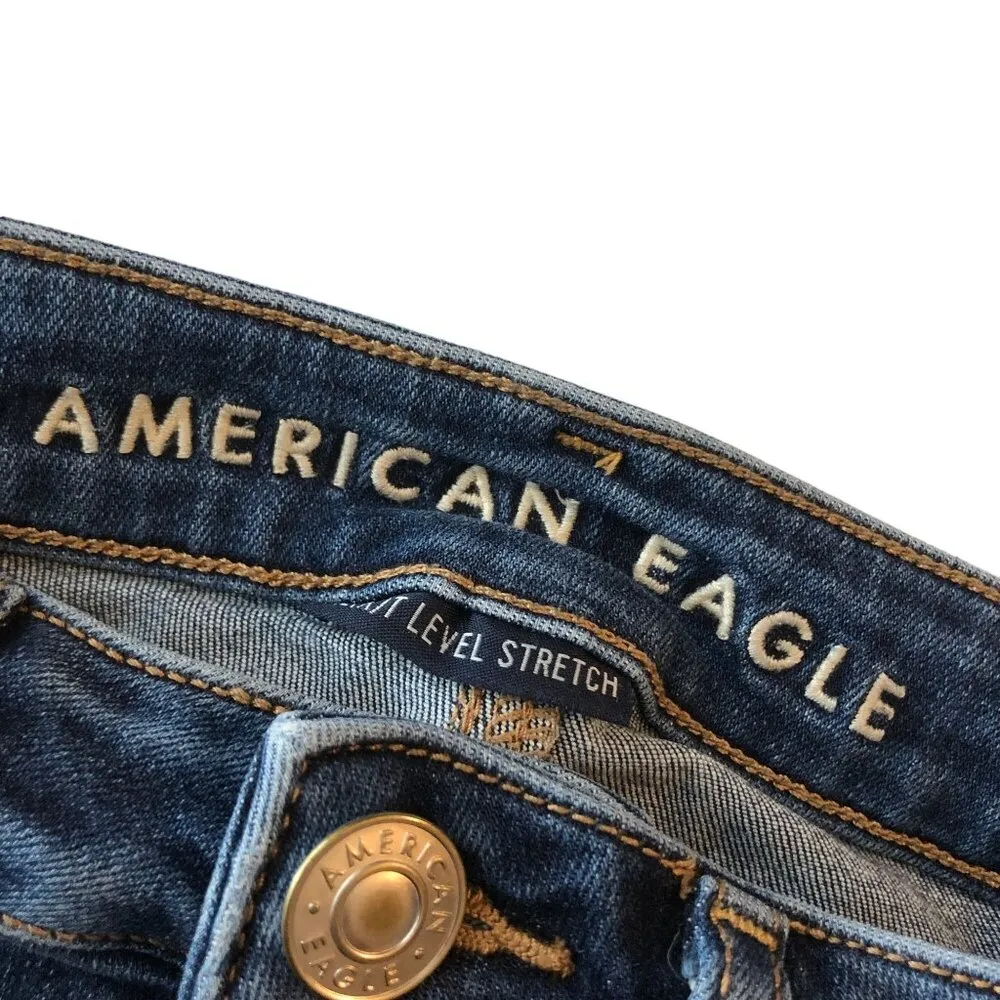 American Eagle Distressed Jegging Crop Jeans Next Level Stretch Regular Fit 0 - Image 3