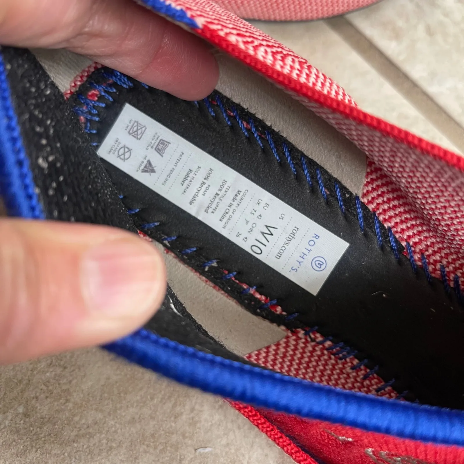 ROTHYS round toe Red White Knit Loafer Flats Wome 10 lllypop retired pre owned - Image 8