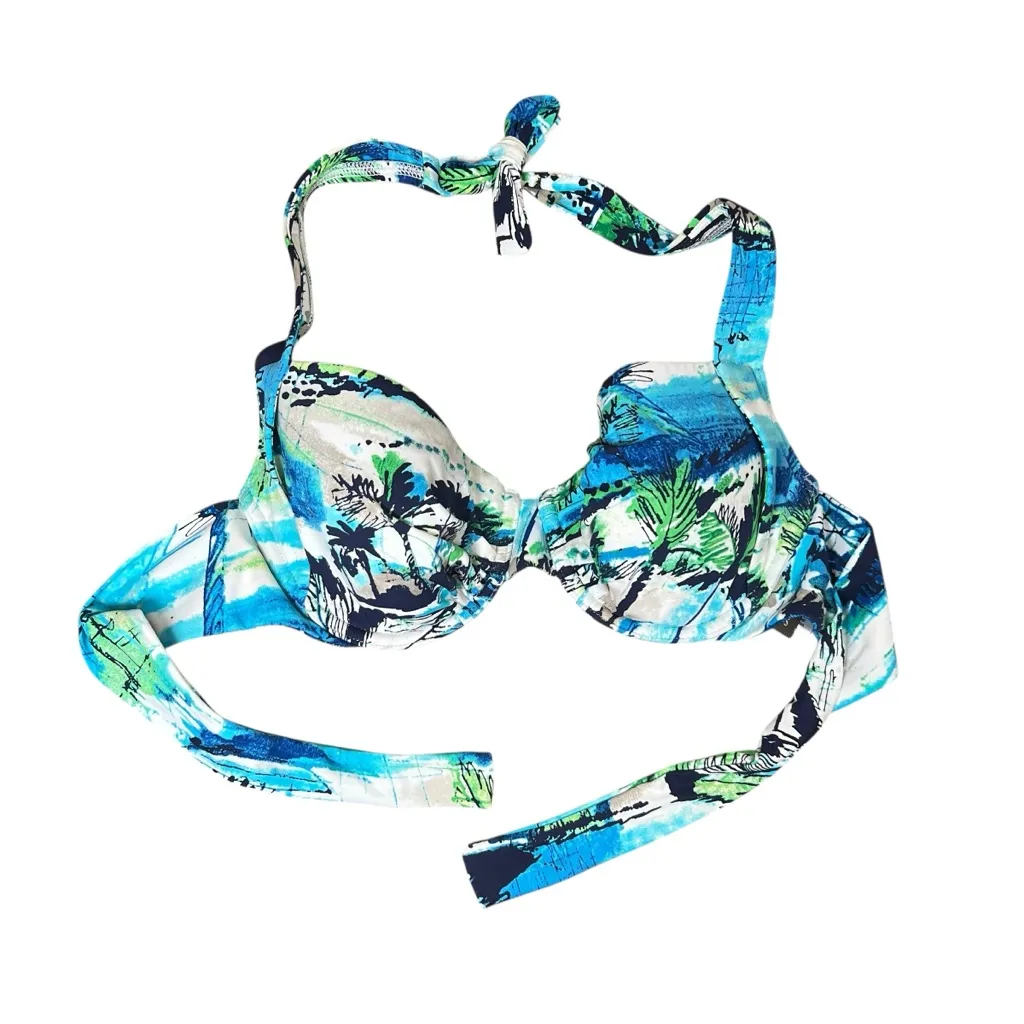 TOMMY BAHAMA Full Coverage Bikini 2-pc Swimsuit Underwire Sz 36C Large Tropical - Image 2