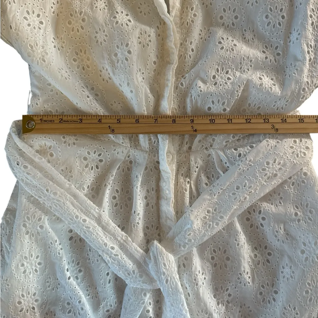 Tinsel White Eyelet Embroidered‎ Dress Size M - Image 4