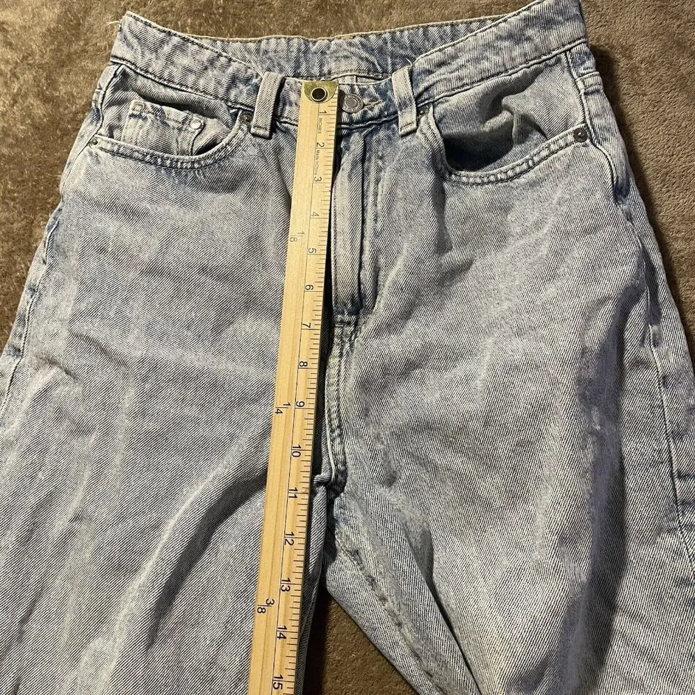& Denim By H&M Jeans Women Sz 4 Loose Mom Ultra High Waist Ankle Length Distress - Image 9